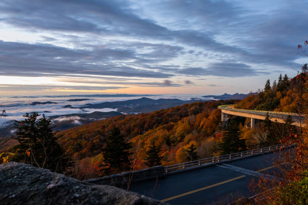 istock Fall Trees Glow Golden In The Morning Light Over Linn Cove Viaduct 1399005368