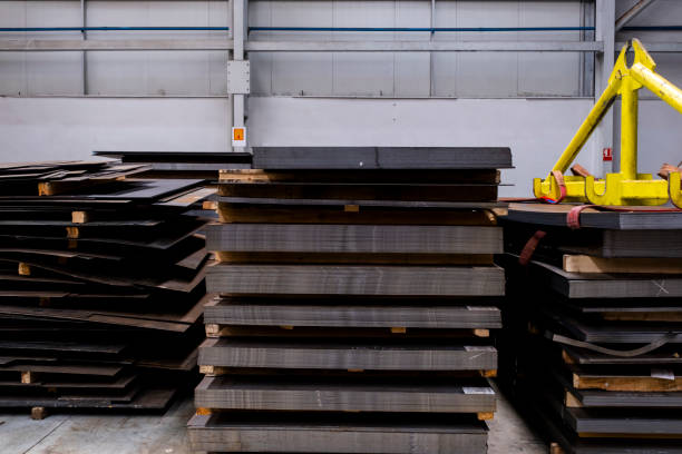 istock metal  sheets stacked in the warehouse 1399006437