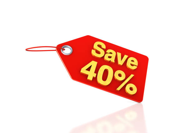 istock Price tag with 40 percent discount 1399008041