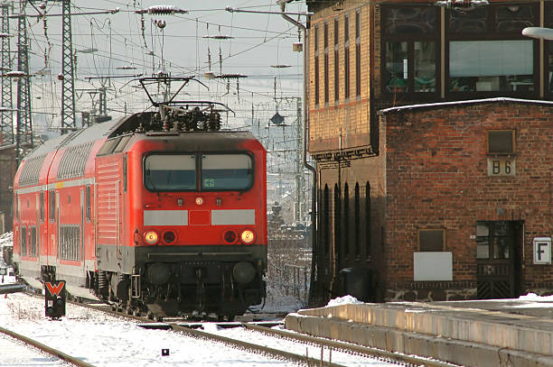 istock Train At Sunrise Entering Dresden Station 139900841