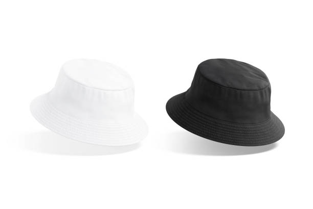 istock Blank black and white bucket hat mockup, no gravity 1399014935