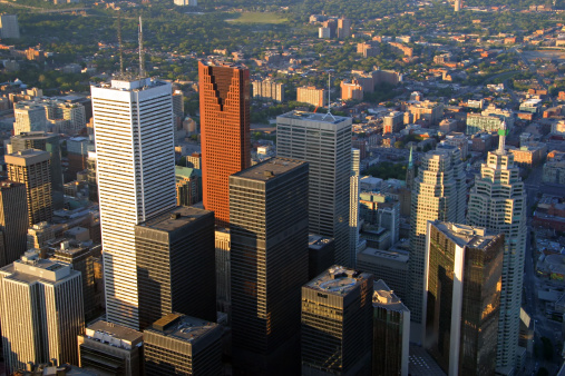 Toronto's Financial District at Sunset (view from the CN Tower)