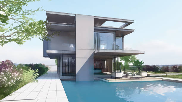istock Architecture design of a luxury house 1399015658