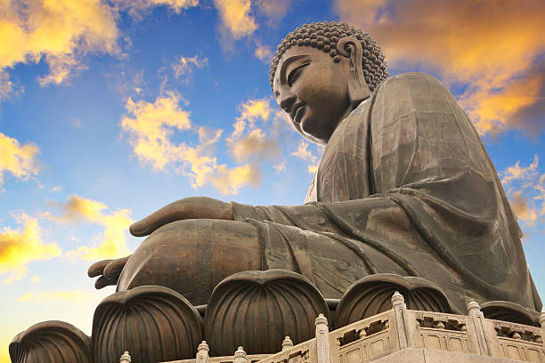 Buddha Giant Buddha sitting on lotusl. Hong Kong tian tan buddha stock pictures, royalty-free photos & images