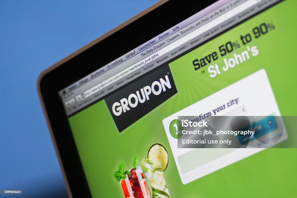 Groupon Der Gutschein-website. - Lizenzfrei Groupon Stock-Foto