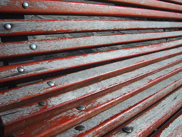 wooden bench lines III stock photo