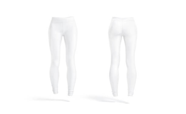 istock Blank white women sport leggings mockup, front and back view 1399018586