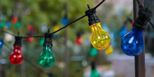 string lights with color lightbulbs