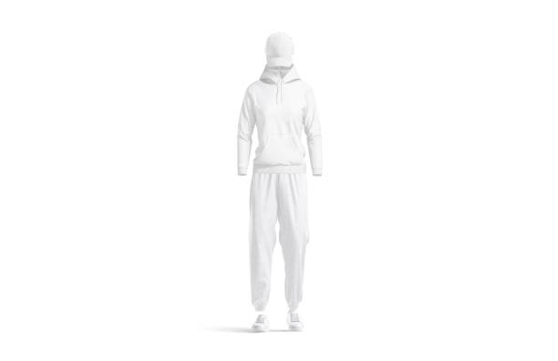 istock Blank white women sport uniform mockup, front view 1399019215