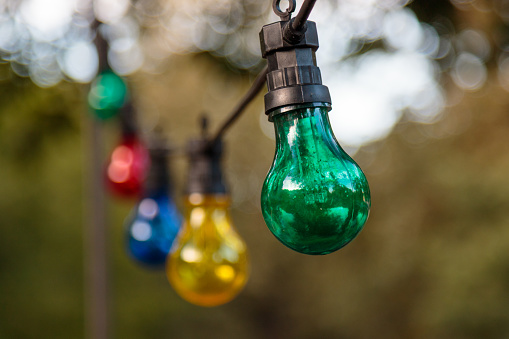string lights with color lightbulbs