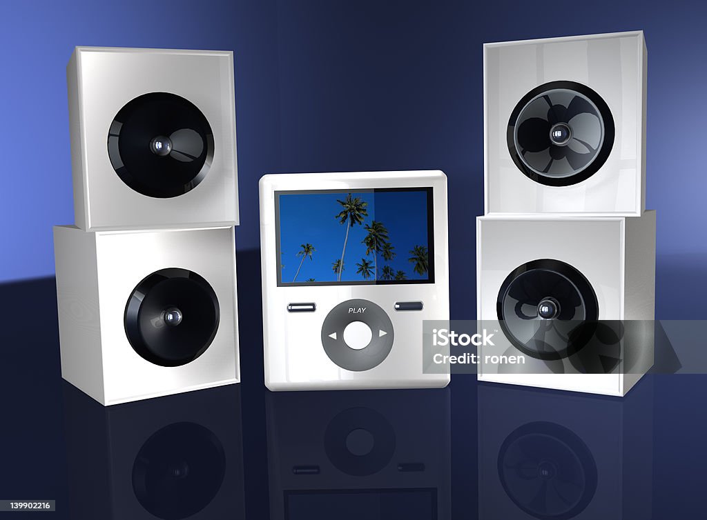 Video and MP3 player with speaker Arts Culture and Entertainment Stock Photo