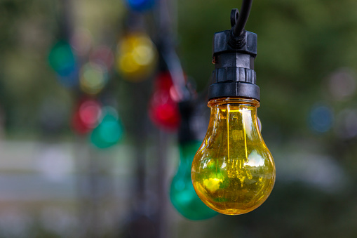 string lights with color lightbulbs