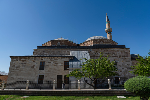 Konya, Turkey- May 13, 2022: Mevlana Mosque in Konya