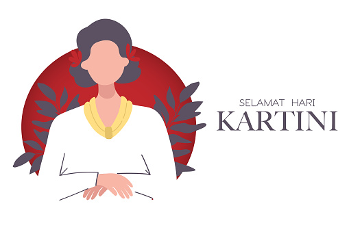 Selamat Hari Kartini Celebration Happy Kartini Day. Indonesian activist who advocated for women's rights and female education. Feminism heroes.