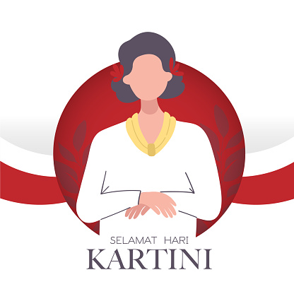 Selamat Hari Kartini Celebration Happy Kartini Day. Indonesian activist who advocated for women's rights and female education. Feminism heroes.