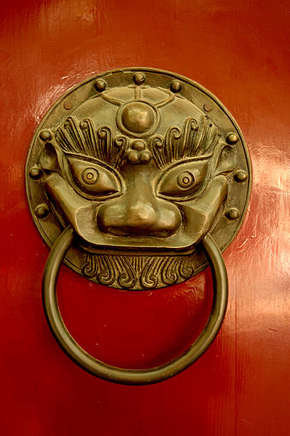 chinese door knob stock photo