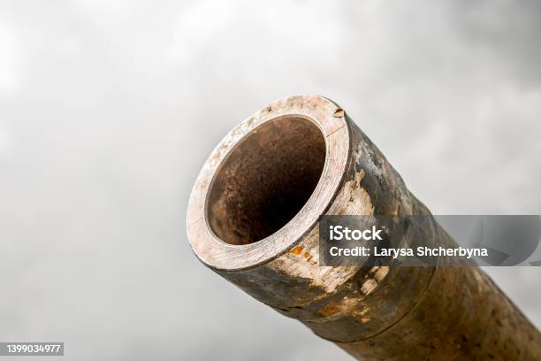 Rusty Tank Barrel Close Up Stock Photo - Download Image Now - Machine Gun, Warship, Aggression