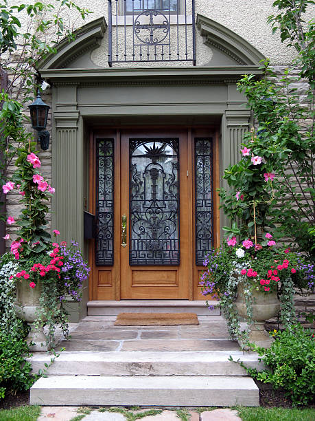 istock ornate front door with flowers 139903596