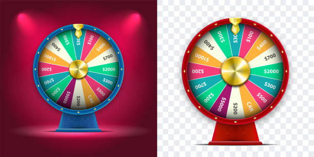 istock Set of Vector 3D Spinning Fortune Wheel, Realistic Style Lucky Roulette Illustration 1399036166
