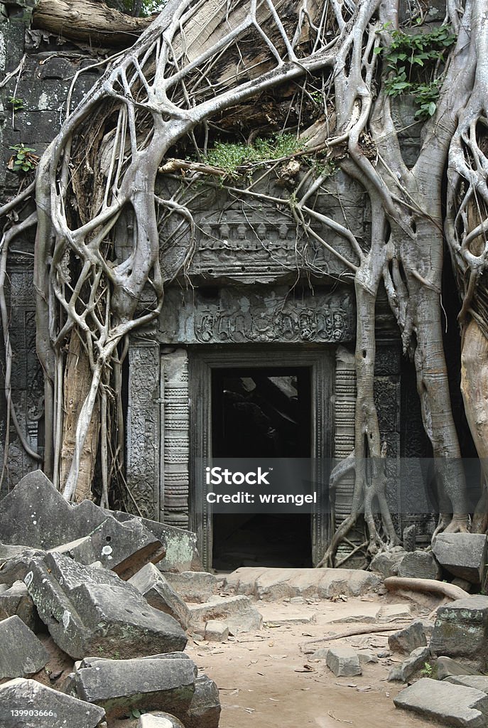 Crescido em Excesso ruínas Khmer - Foto de stock de Angkor royalty-free