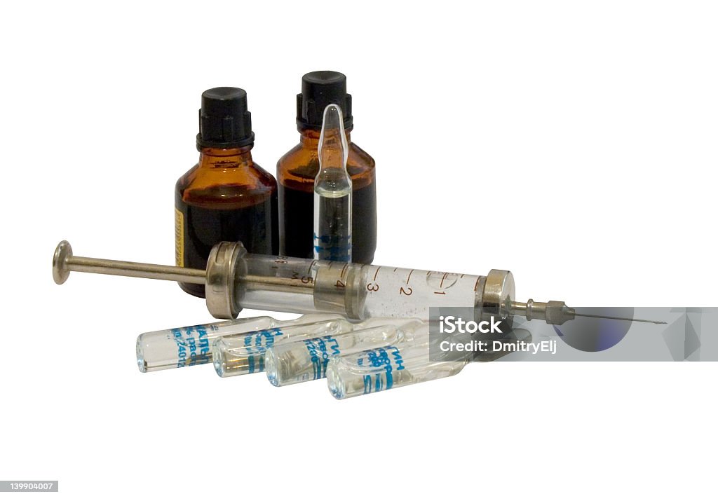 Fármacos, jeringa, aislado, ampollas - Foto de stock de Ampolla - Lesión física libre de derechos