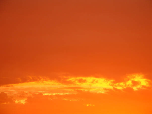 istock Golden clouds on an orange sky 139904029