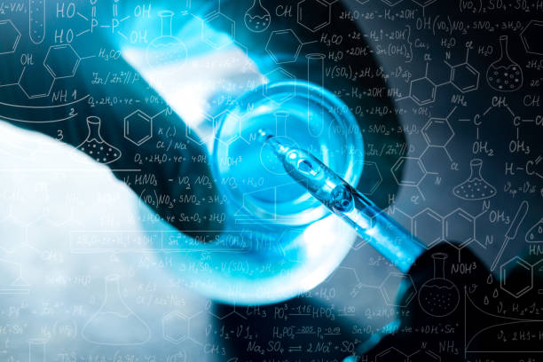 istock Macro blue science test tube,Laboratory research in science and medicine 1399040505