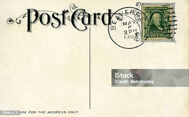 Vintage Postal 1907 Foto de stock y más banco de imágenes de Anticuado - Anticuado, Antiguo, Comunicación