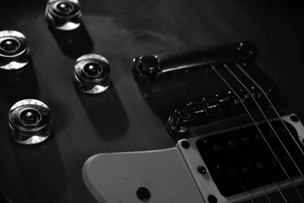 istock Electric guitar in black and white. 1399041559