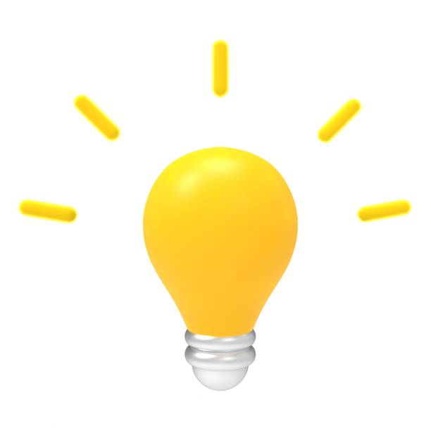 istock 3d illustration of a cartoon-style minimal yellow light bulb icon. 1399041908