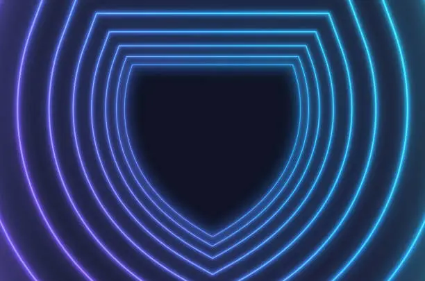 Vector illustration of Shield Glow Lines Abstract Background