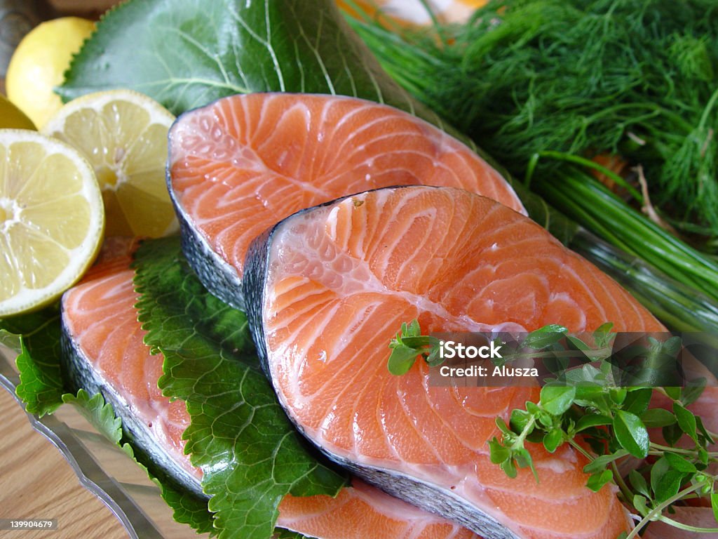 Filés de salmão - Foto de stock de Alimentos Defumados royalty-free