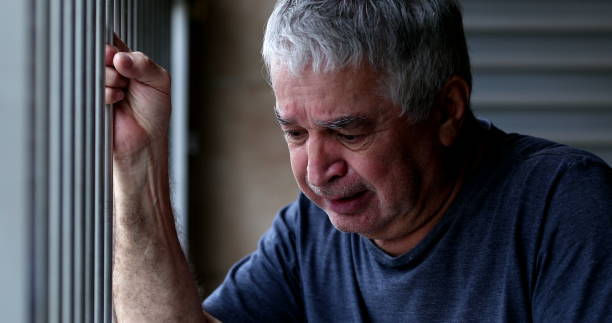 istock Crying older senior man. Depressed sad elder retired person 1399054822