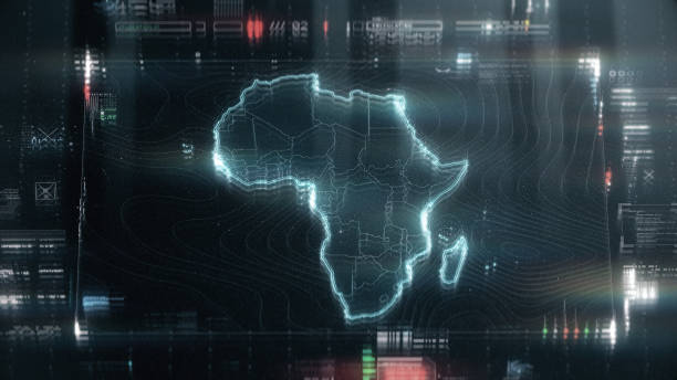 istock Map of Africa infographics on digital screen 1399055269