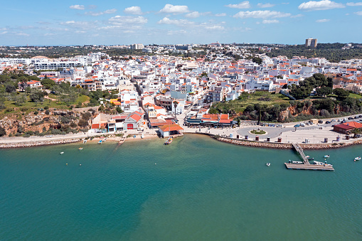 Aerial from the village Alvor in the Algarve Portugal