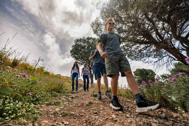 istock Family hiking in Sicily on a spring day. 1399057788