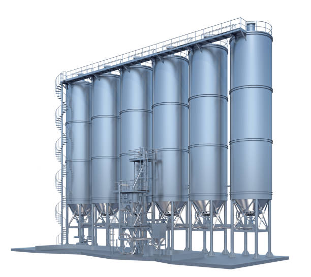 istock row of silo towers isolated on white 1399058686