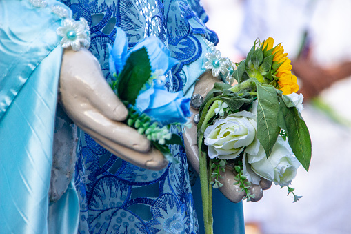 flowers offered to iemanja, during a party in Rio de Janeiro.