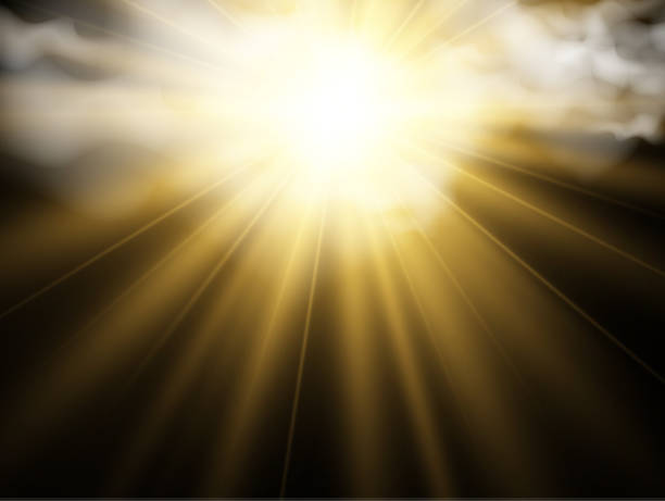istock illustration of the sun shining through the clouds. Sunlight. Cloudy . 1399064075