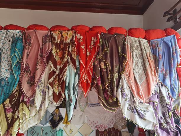 istock Many scarves of different colors and patterns 1399066583