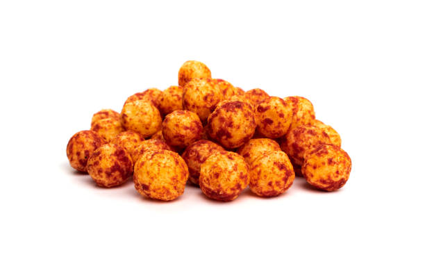 istock Red Corn Balls Isolated, Puffs with Spices 1399066776