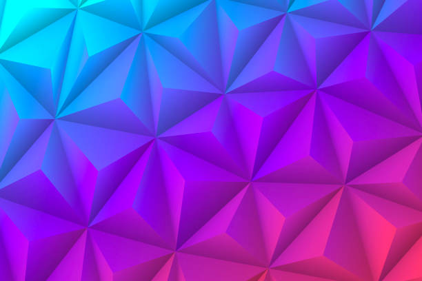 ilustraciones, imágenes clip art, dibujos animados e iconos de stock de textura geométrica abstracta - bajo fondo de poli - mosaico poligonal - degradado púrpura - purple backgrounds abstract lighting equipment