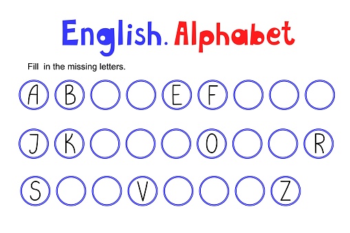 English Alphabet Fill In Missing Letters Printable Worksheet Language