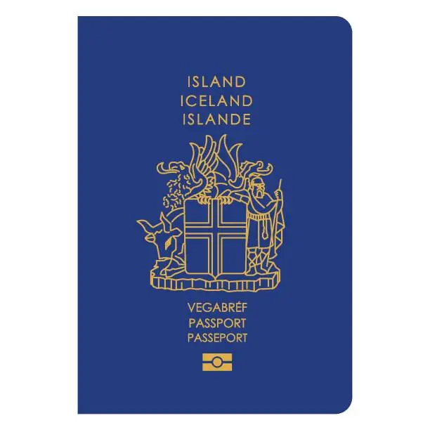 Vector illustration of Icelandic passport