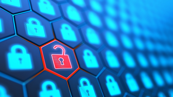 Encryption Your Data Digital Lock Hacker Attack And Data Breach Big ...