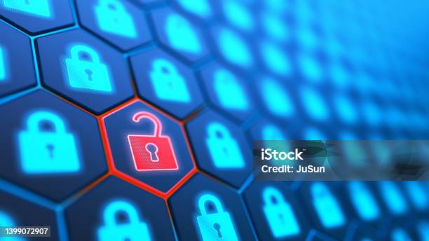 Encryption Your Data Digital Lock Hacker Attack And Data Breach Big Data With Encrypted Computer Code Safe Your Data Cyber Internet Security And Privacy Concept Database Storage 3d Illustration Stock Photo - Download Image Now