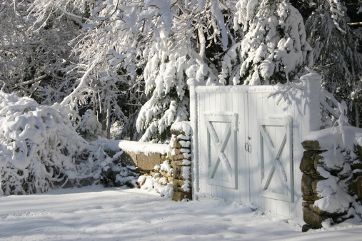 Snowy New England Gate