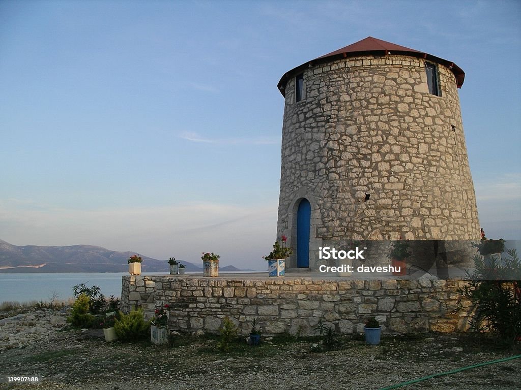 Greek Windmill Windmill on the island of Kastos, Ionian Sea, Greece Greece Stock Photo