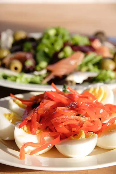 Egg and paprika salad.