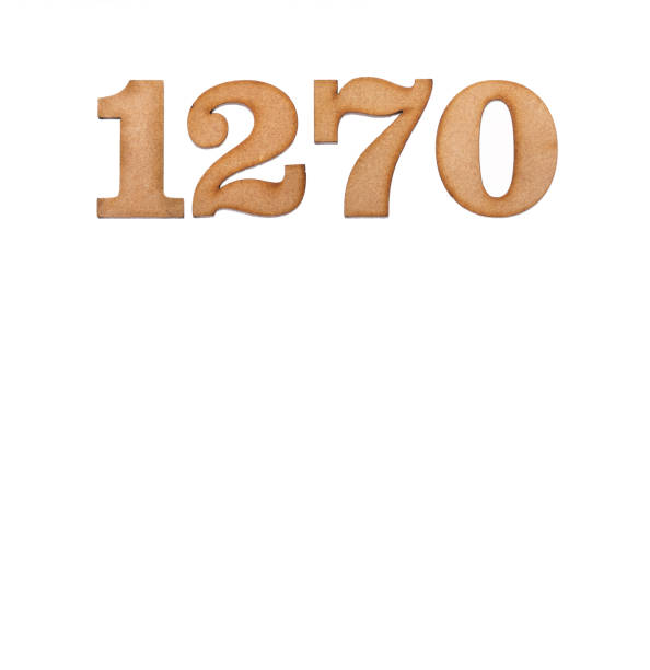 istock Number 1270 in wood, isolated on white background 1399078636
